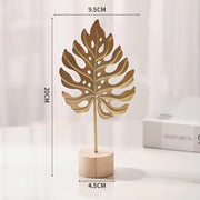 1pcs Golden Ginkgo Leaf Feather Metal Model Figurines Manual Desktop Crafts Ornaments
