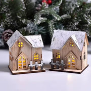 Christmas LED Light Wooden House Luminous Cabin