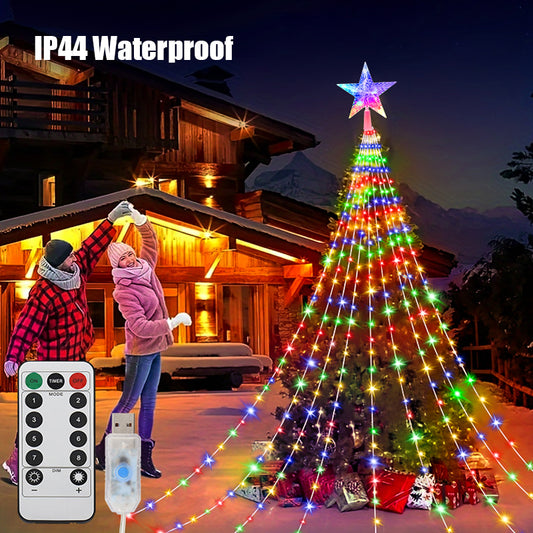 LED Outdoor Christmas Tree Decorations Lights USB 2/3M Waterproof
