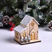 Christmas LED Light Wooden House Luminous Cabin