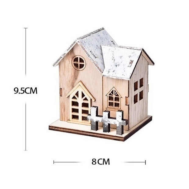Christmas LED Light Wooden House Luminous Cabin