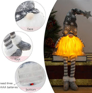 Christmas Faceless Doll Gnome Ornaments LED Light Plush Knitting Crafts Tree Pendant