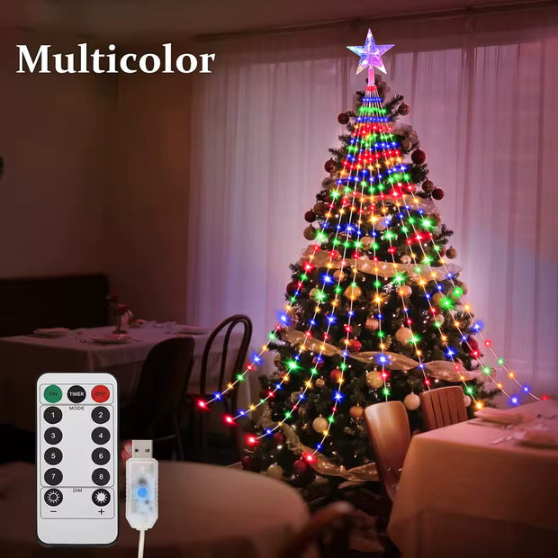 LED Outdoor Christmas Tree Decorations Lights USB 2/3M Waterproof