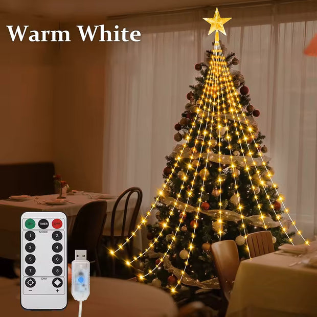 LED Outdoor Christmas Tree Decorations Lights USB 2/3M Waterproof