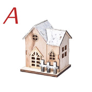 Christmas LED Light Wooden House Luminous Cabin
