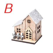 Christmas LED Light Wooden House Luminous Cabin